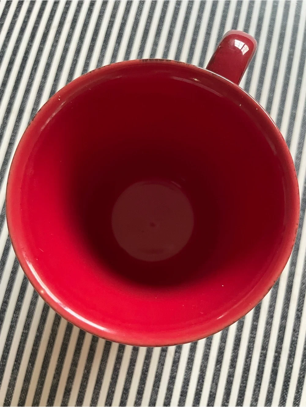 Rare Pottery Barn Cambria Red 1 Piece Coffee Tea Mug Cup Portugal Handcrafted